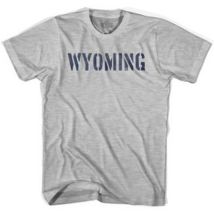 Wyoming State Stencil Youth Cotton T-shirt - Grey Heather Wyoming State Stencil Youth Cotton T-shirt - Grey Heather
