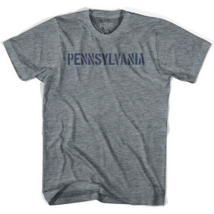 Pennsylvania State Stencil Youth Tri-Blend T-shirt-Athletic Grey Pennsylvania State Stencil Youth Tri-Blend T-shirt-Athletic Grey