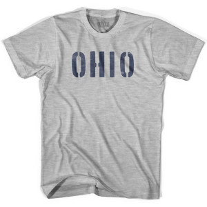 Ohio State Stencil Youth Cotton T-shirt - Grey Heather