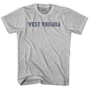 West Virginia State Stencil Youth Cotton T-shirt - Grey Heather West Virginia State Stencil Youth Cotton T-shirt - Grey Heather