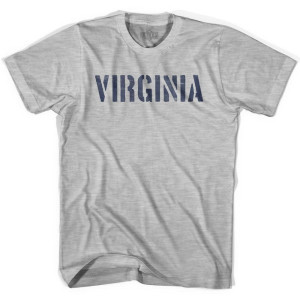 Virginia State Stencil Youth Cotton T-shirt - Grey Heather