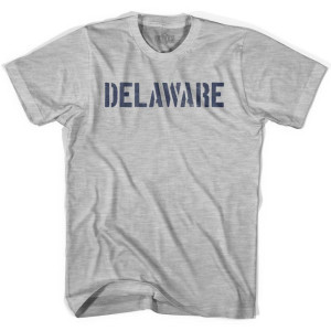 Delaware State Stencil Youth Cotton T-shirt - Grey Heather Delaware State Stencil Youth Cotton T-shirt - Grey Heather