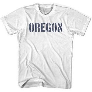 Oregon State Stencil Adult Cotton T-shirt-White