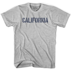 California State Stencil Adult Cotton T-shirt - Grey Heather