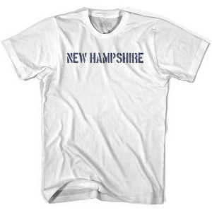 New Hampshire State Stencil Womens Cotton T-shirt - White