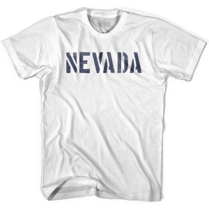 Nevada State Stencil Womens Cotton T-shirt - White