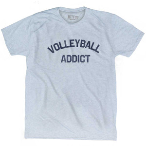 Volleyball Addict Adult Tri-Blend T-shirt - Athletic White