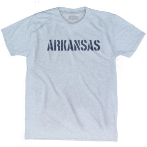 Arkansas State Stencil Adult Tri-Blend T-shirt - Athletic White