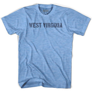 West Virginia State Stencil Adult Tri-Blend T-shirt - Athletic Blue West Virginia State Stencil Adult Tri-Blend T-shirt - Athletic Blue