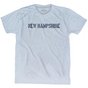 New Hampshire State Stencil Adult Tri-Blend T-shirt - Athletic White New Hampshire State Stencil Adult Tri-Blend T-shirt - Athletic White