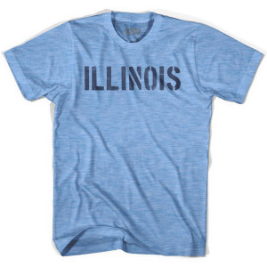 Illinois State Stencil Adult Tri-Blend T-shirt - Athletic Blue