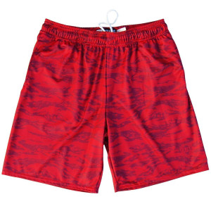 River Camo Lacrosse Shorts Made in USA - Cardinal River Camo Lacrosse Shorts Made in USA - Cardinal