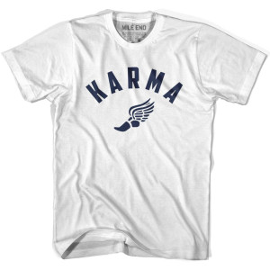 Karma Running Winged Foot Track T-shirt-Adult - White