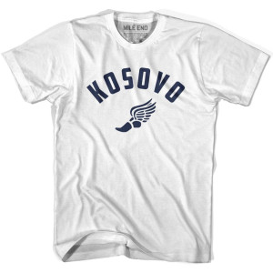 Kosovo Running Winged Foot Track T-shirt-Adult - White