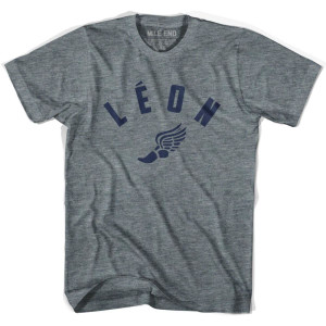 Leon Running Winged Foot Track T-shirt-Adult - Athletic Grey