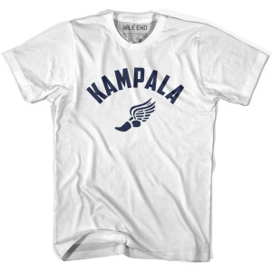 Kampala Running Winged Foot Track T-shirt-Adult - White