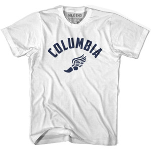 Columbia Running Winged Foot Track T-shirt-Adult - White Columbia Running Winged Foot Track T-shirt-Adult - White