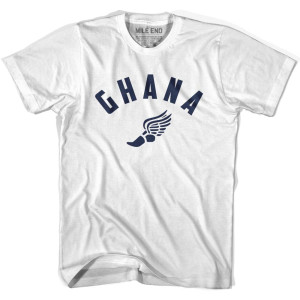Ghana Running Winged Foot Track T-shirt-Adult - White