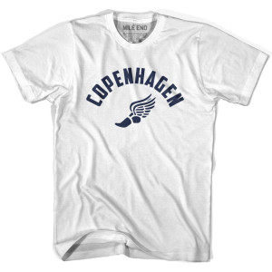 Copenhagen Running Winged Foot Track T-shirt-Adult - White Copenhagen Running Winged Foot Track T-shirt-Adult - White