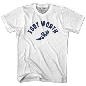 Fort Worth Running Winged Foot Track T-shirt-Adult - White Fort Worth Running Winged Foot Track T-shirt-Adult - White