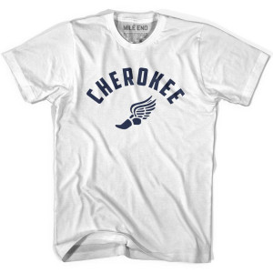 Cherokee Running Winged Foot Track T-shirt-Adult - White Cherokee Running Winged Foot Track T-shirt-Adult - White