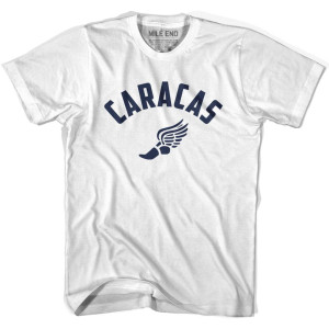 Caracas Running Winged Foot Track T-shirt-Adult - White Caracas Running Winged Foot Track T-shirt-Adult - White