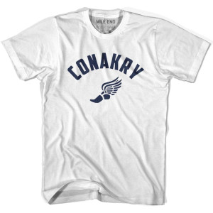 Conakry Running Winged Foot Track T-shirt-Adult - White Conakry Running Winged Foot Track T-shirt-Adult - White