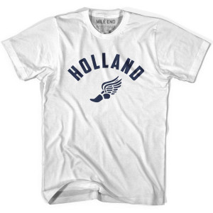 Holland Running Winged Foot Track T-shirt-Adult - White Holland Running Winged Foot Track T-shirt-Adult - White