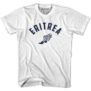 Eritrea Running Winged Foot Track T-shirt-Adult - White Eritrea Running Winged Foot Track T-shirt-Adult - White