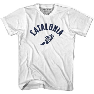 Catalonia Running Winged Foot Track T-shirt-Adult - White Catalonia Running Winged Foot Track T-shirt-Adult - White