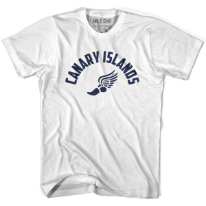 Canary Islands Running Winged Foot Track T-shirt-Adult - White Canary Islands Running Winged Foot Track T-shirt-Adult - White