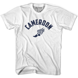 Cameroon Running Winged Foot Track T-shirt-Adult - White