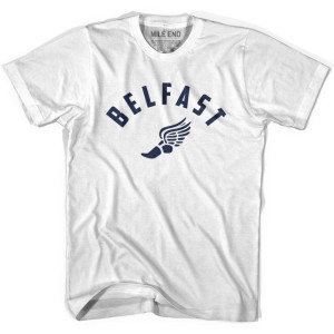 Belfast Running Winged Foot Track T-shirt-Adult - White