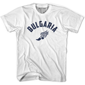 Bulgaria Running Winged Foot Track T-shirt-Adult - White Bulgaria Running Winged Foot Track T-shirt-Adult - White