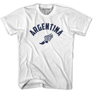 Argentina Running Winged Foot Track T-shirt-Adult - White