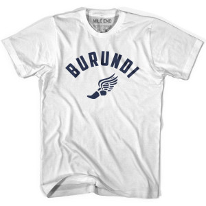 Burundi Running Winged Foot Track T-shirt-Adult - White Burundi Running Winged Foot Track T-shirt-Adult - White