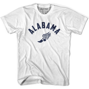 Alabama Running Winged Foot Track T-shirt-Adult - White Alabama Running Winged Foot Track T-shirt-Adult - White