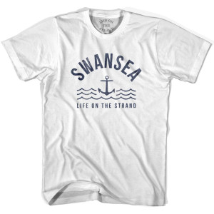 Swansea Anchor Life on the Strand T-shirt-Adult - White Swansea Anchor Life on the Strand T-shirt-Adult - White
