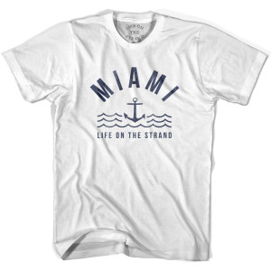 Miami Anchor Life on the Strand T-shirt-Adult - White Miami Anchor Life on the Strand T-shirt-Adult - White