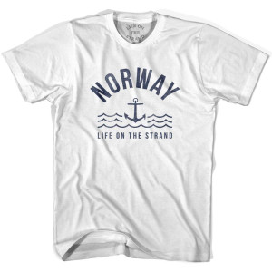 Norway Anchor Life on the Strand T-shirt-Adult - White Norway Anchor Life on the Strand T-shirt-Adult - White