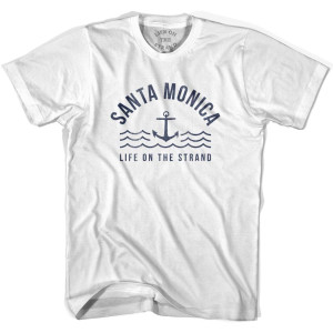 Santa Monica Anchor Life on the Strand T-shirt-Adult - White Santa Monica Anchor Life on the Strand T-shirt-Adult - White