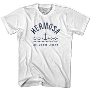 Hermosa Anchor Life on the Strand T-shirt-Adult - White Hermosa Anchor Life on the Strand T-shirt-Adult - White