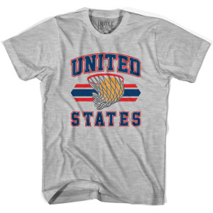 United States 90's Basketball T-shirts-Adult - Grey Heather