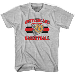 Switzerland 90's Basketball T-shirts-Adult - Grey Heather