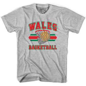 Wales 90's Basketball T-shirts-Adult - Grey Heather
