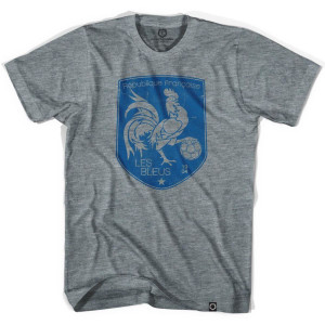 France Rooster Shield Soccer T-shirt - Athletic Grey France Rooster Shield Soccer T-shirt - Athletic Grey