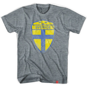 Sweden Sverige Crest Soccer T-shirt - Athletic Grey Sweden Sverige Crest Soccer T-shirt - Athletic Grey
