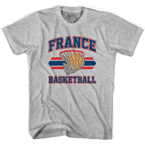France 90's Basketball T-shirts-Adult - Grey Heather