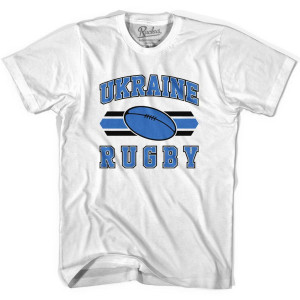 Ukraine 90's Rugby Ball T-shirt-White Ukraine 90's Rugby Ball T-shirt-White