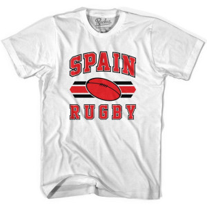 Spain 90's Rugby Ball T-shirt-White Spain 90's Rugby Ball T-shirt-White